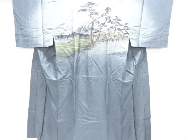 アンティーク　街道風景模様男物長襦袢